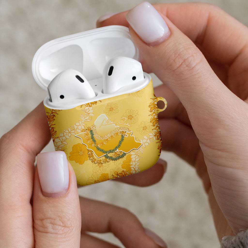 Hawaii Oahu Island Flowers Lei AirPods Case Yellow Ilima Mix Plumeria LT7 - Polynesian Pride