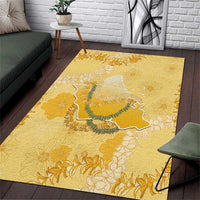 Hawaii Oahu Island Flowers Lei Area Rug Yellow Ilima Mix Plumeria LT7 Yellow - Polynesian Pride