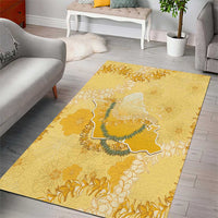 Hawaii Oahu Island Flowers Lei Area Rug Yellow Ilima Mix Plumeria LT7 - Polynesian Pride
