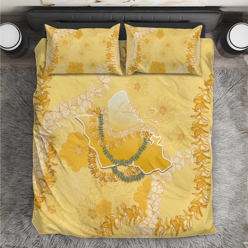 Hawaii Oahu Island Flowers Lei Bedding Set Yellow Ilima Mix Plumeria LT7 Yellow - Polynesian Pride