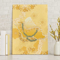 Hawaii Oahu Island Flowers Lei Canvas Wall Art Yellow Ilima Mix Plumeria LT7 Without Frame Yellow - Polynesian Pride