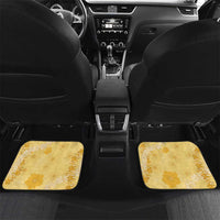 Hawaii Oahu Island Flowers Lei Car Mats Yellow Ilima Mix Plumeria LT7 Set 2pcs - Back Yellow - Polynesian Pride