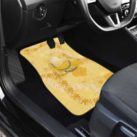 Hawaii Oahu Island Flowers Lei Car Mats Yellow Ilima Mix Plumeria LT7 - Polynesian Pride