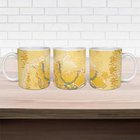 Hawaii Oahu Island Flowers Lei Ceramic Mug Yellow Ilima Mix Plumeria LT7 - Polynesian Pride