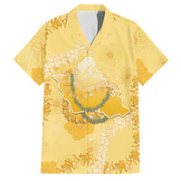 Hawaii Oahu Island Flowers Lei Family Matching Mermaid Dress and Hawaiian Shirt Yellow Ilima Mix Plumeria