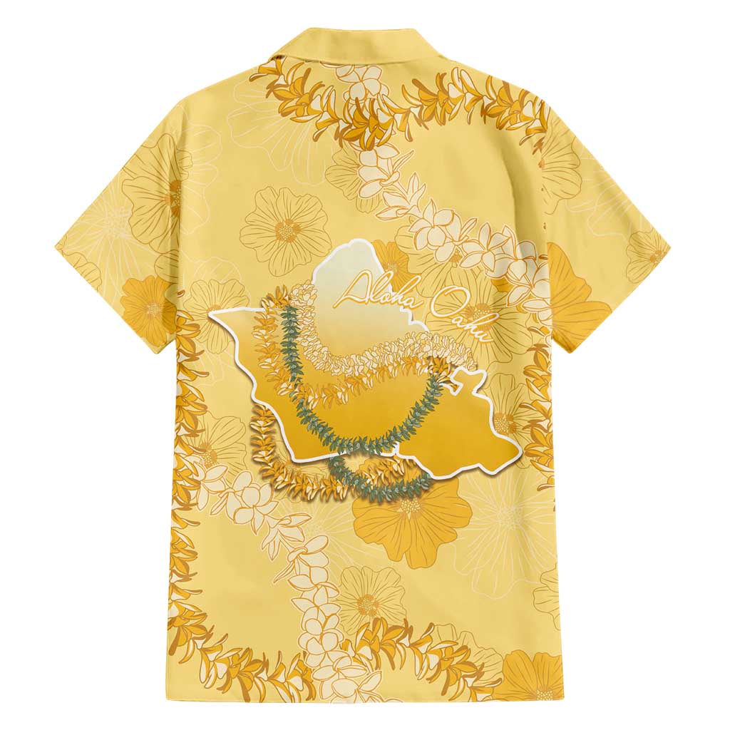 Hawaii Oahu Island Flowers Lei Family Matching Mermaid Dress and Hawaiian Shirt Yellow Ilima Mix Plumeria