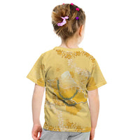 Hawaii Oahu Island Flowers Lei Kid T Shirt Yellow Ilima Mix Plumeria