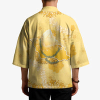 Hawaii Oahu Island Flowers Lei Kimono Yellow Ilima Mix Plumeria LT7 - Polynesian Pride