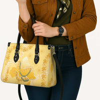 Hawaii Oahu Island Flowers Lei Leather Bag Yellow Ilima Mix Plumeria LT7 - Polynesian Pride