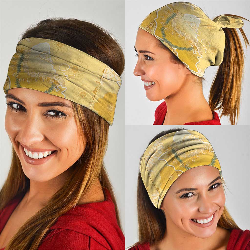 Hawaii Oahu Island Flowers Lei Neck Gaiter Yellow Ilima Mix Plumeria LT7 - Polynesian Pride