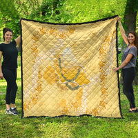 Hawaii Oahu Island Flowers Lei Quilt Yellow Ilima Mix Plumeria LT7 - Polynesian Pride