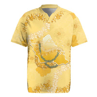 Hawaii Oahu Island Flowers Lei Rugby Jersey Yellow Ilima Mix Plumeria LT7 Yellow - Polynesian Pride