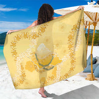 Hawaii Oahu Island Flowers Lei Sarong Yellow Ilima Mix Plumeria LT7 One Size 44 x 66 inches Yellow - Polynesian Pride