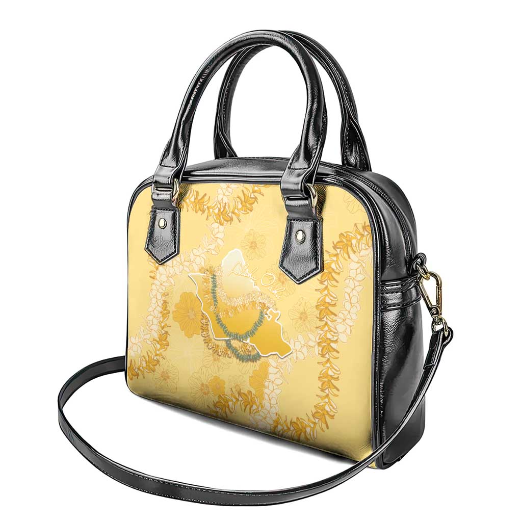 Hawaii Oahu Island Flowers Lei Shoulder Handbag Yellow Ilima Mix Plumeria LT7 - Polynesian Pride