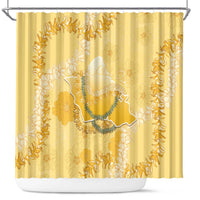 Hawaii Oahu Island Flowers Lei Shower Curtain Yellow Ilima Mix Plumeria LT7 Yellow - Polynesian Pride
