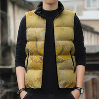 Hawaii Oahu Island Flowers Lei Sleeveless Puffer Jacket Yellow Ilima Mix Plumeria LT7 - Polynesian Pride