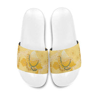 Hawaii Oahu Island Flowers Lei Slide Sandals Yellow Ilima Mix Plumeria LT7 Yellow - Polynesian Pride