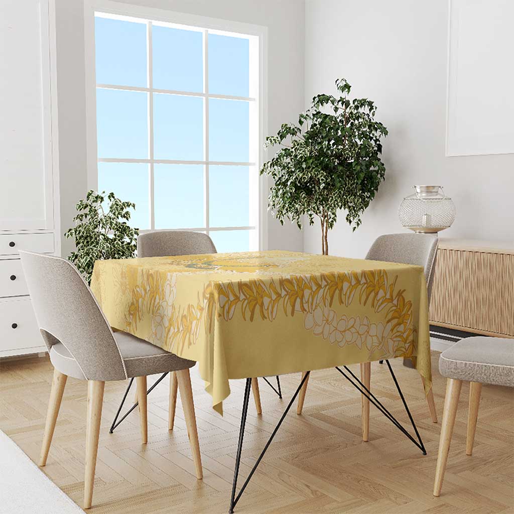 Hawaii Oahu Island Flowers Lei Tablecloth Yellow Ilima Mix Plumeria LT7 - Polynesian Pride