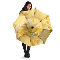Hawaii Oahu Island Flowers Lei Umbrella Yellow Ilima Mix Plumeria LT7 - Polynesian Pride