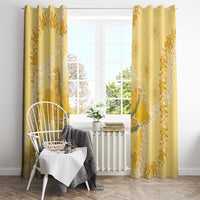 Hawaii Oahu Island Flowers Lei Window Curtain Yellow Ilima Mix Plumeria LT7 - Polynesian Pride