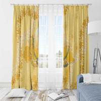 Hawaii Oahu Island Flowers Lei Window Curtain Yellow Ilima Mix Plumeria LT7 - Polynesian Pride