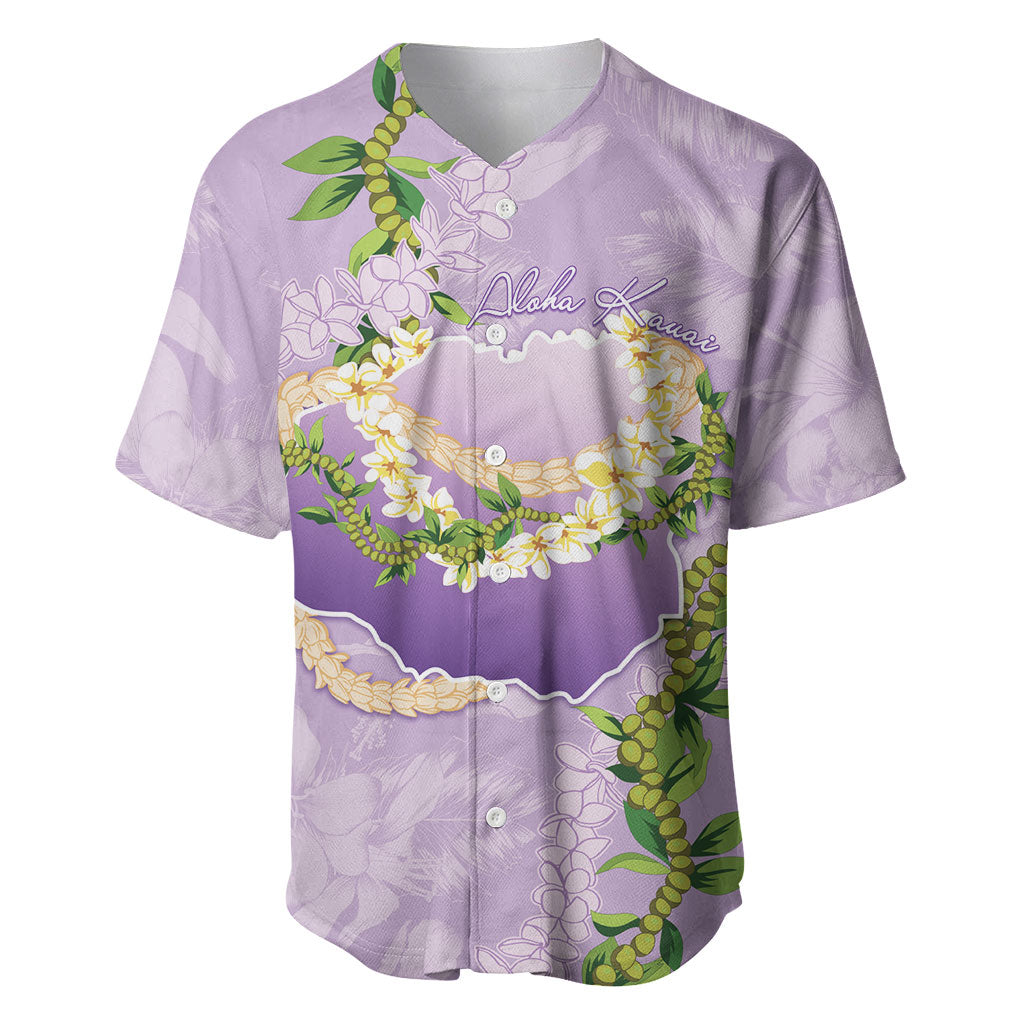 Hawaii Kauai Island Flowers Lei Baseball Jersey Mokihana Lei LT7 Lavender - Polynesian Pride
