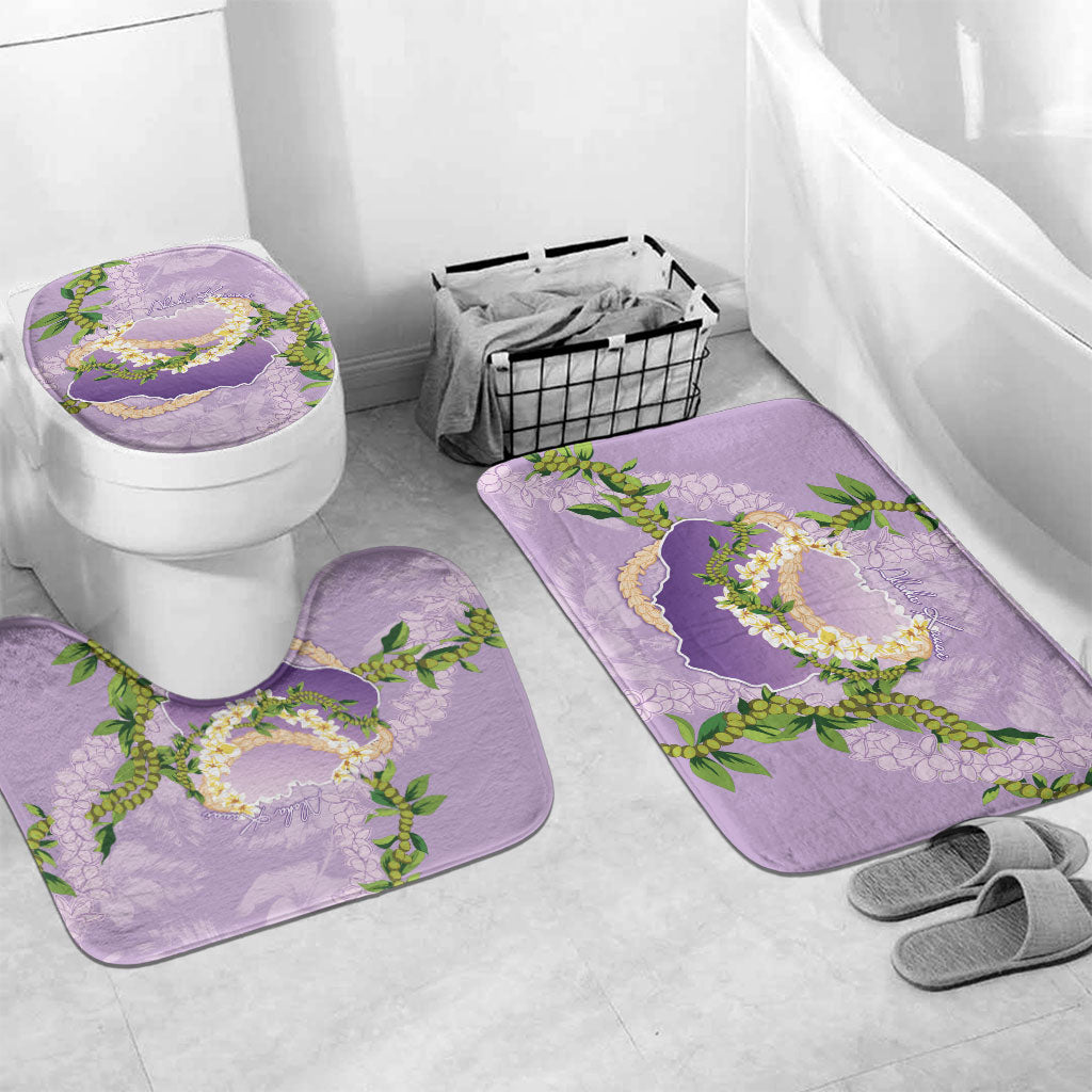 Hawaii Kauai Island Flowers Lei Bathroom Set Mokihana Lei LT7 Mat Set Only (3 pcs) One Size Lavender - Polynesian Pride