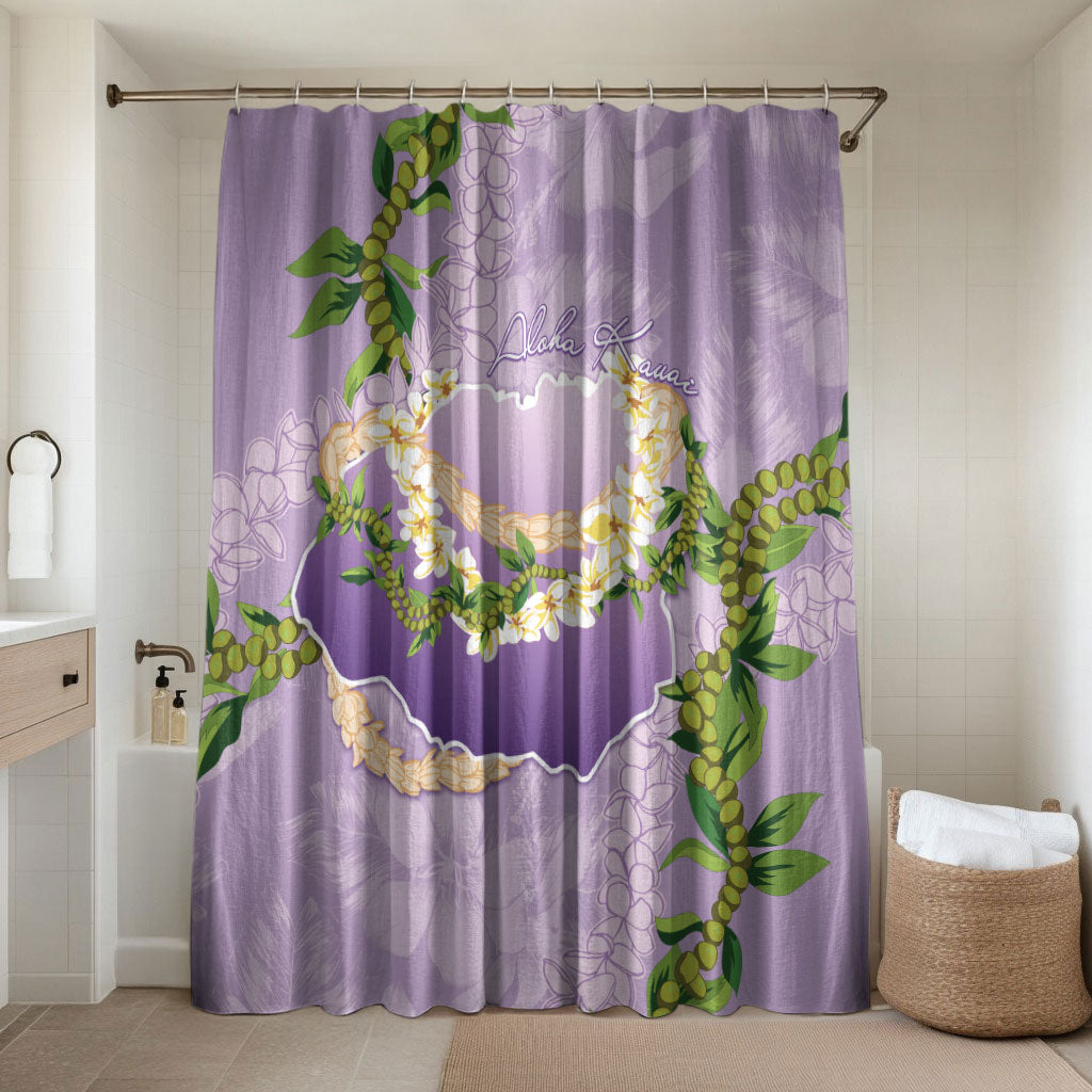 Hawaii Kauai Island Flowers Lei Bathroom Set Mokihana Lei LT7 Shower Curtain Only Lavender - Polynesian Pride