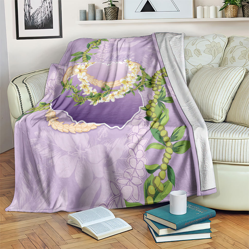 Hawaii Kauai Island Flowers Lei Blanket Mokihana Lei