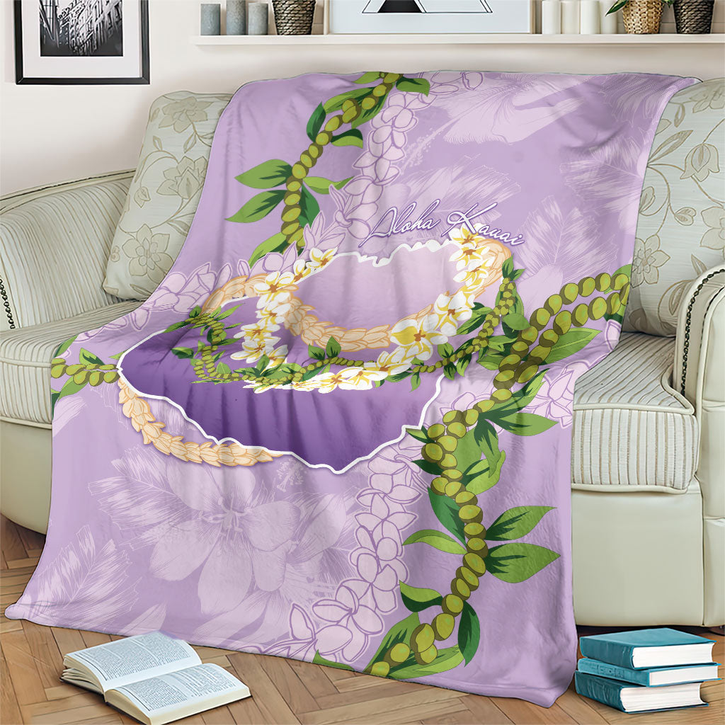 Hawaii Kauai Island Flowers Lei Blanket Mokihana Lei