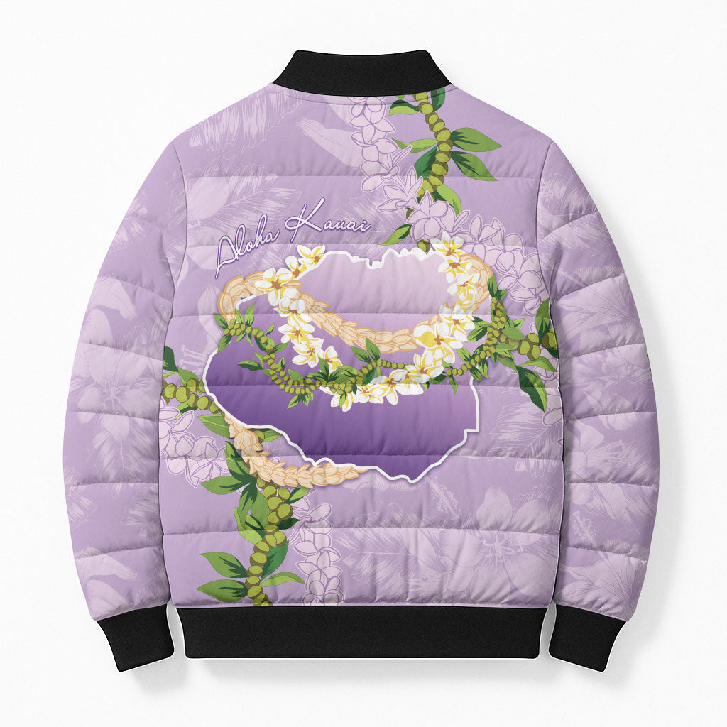 Hawaii Kauai Island Flowers Lei Bomber Puffer Jacket Mokihana Lei LT7 - Polynesian Pride