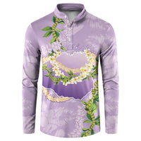 Hawaii Kauai Island Flowers Lei Button Sweatshirt Mokihana Lei LT7 Lavender - Polynesian Pride