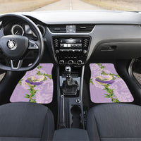 Hawaii Kauai Island Flowers Lei Car Mats Mokihana Lei LT7 Set 2pcs - Front Lavender - Polynesian Pride