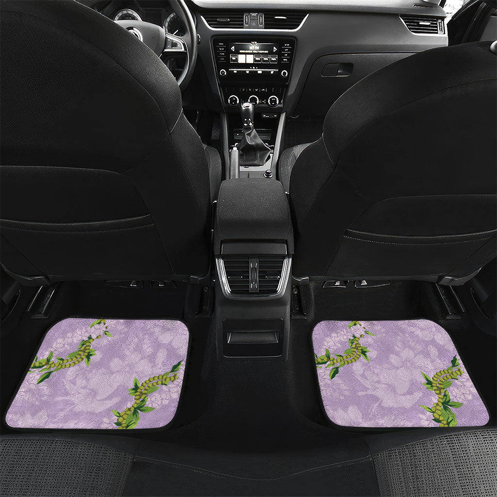 Hawaii Kauai Island Flowers Lei Car Mats Mokihana Lei LT7 Set 2pcs - Back Lavender - Polynesian Pride
