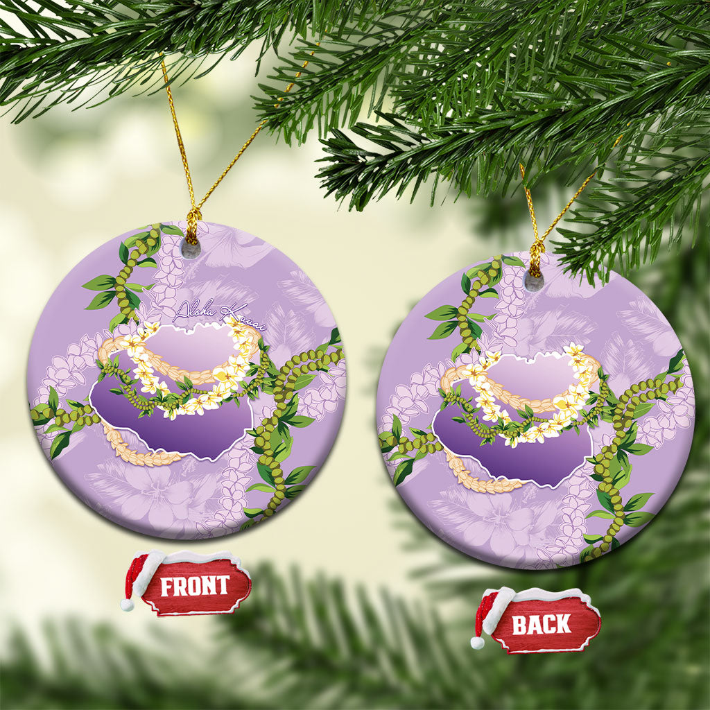 Hawaii Kauai Island Flowers Lei Ceramic Ornament Mokihana Lei LT7 Circle Lavender - Polynesian Pride