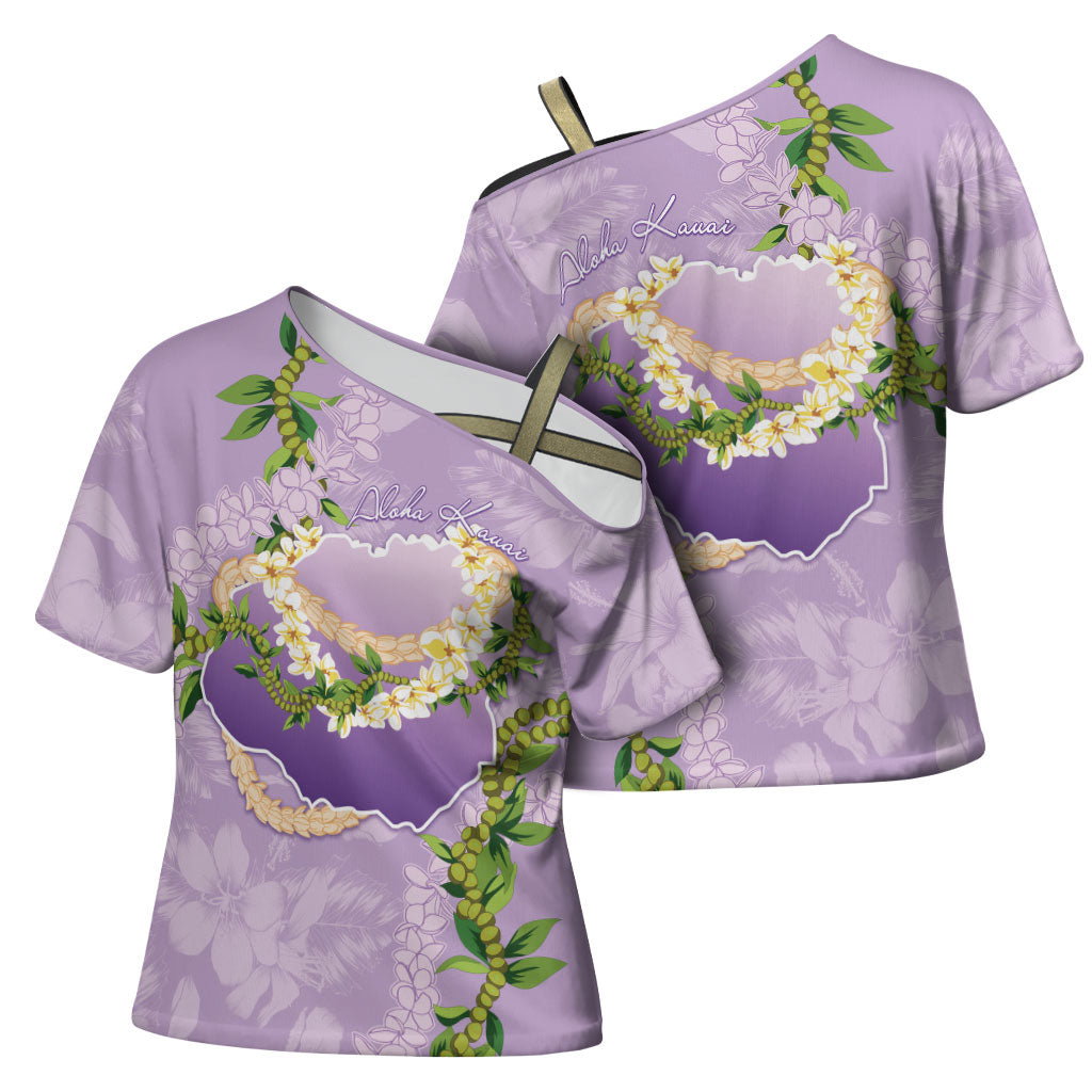 Hawaii Kauai Island Flowers Lei Cross Shoulder Shirt Mokihana Lei