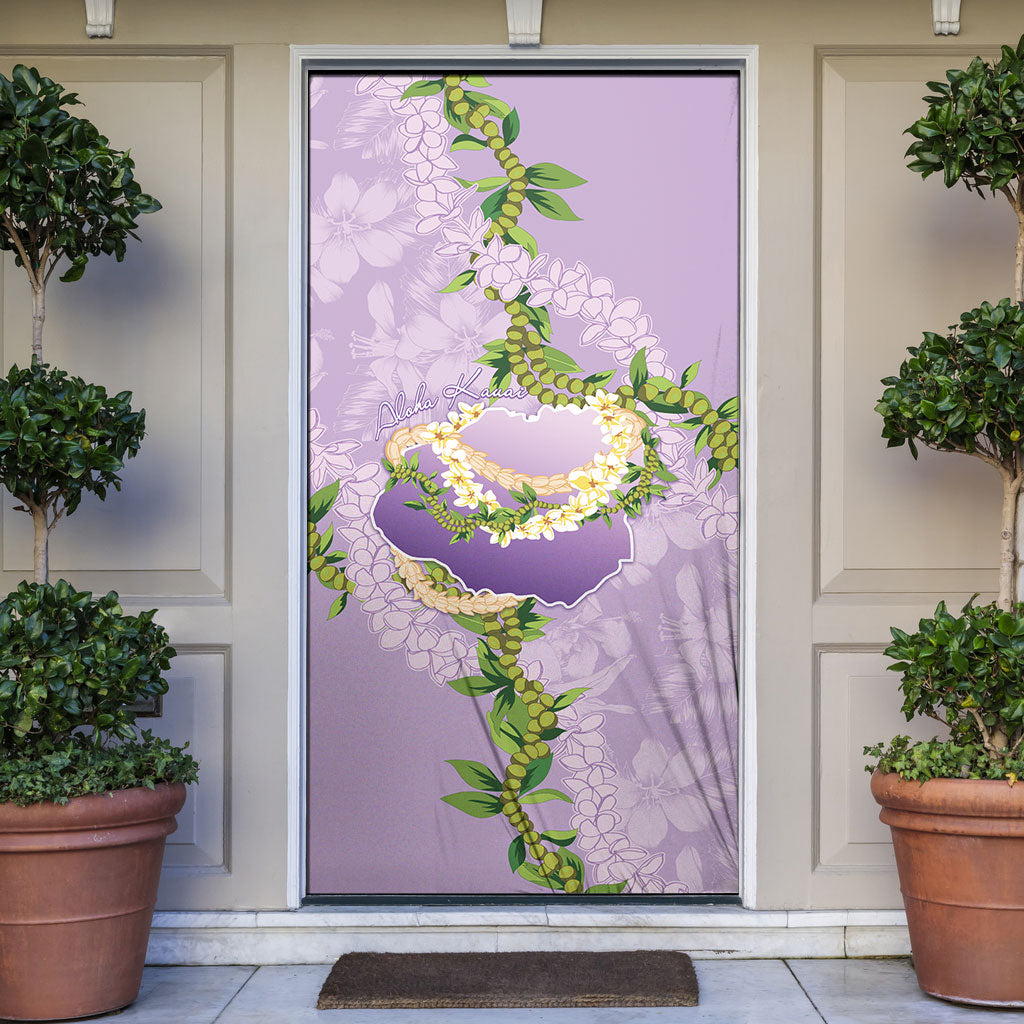 Hawaii Kauai Island Flowers Lei Door Cover Mokihana Lei