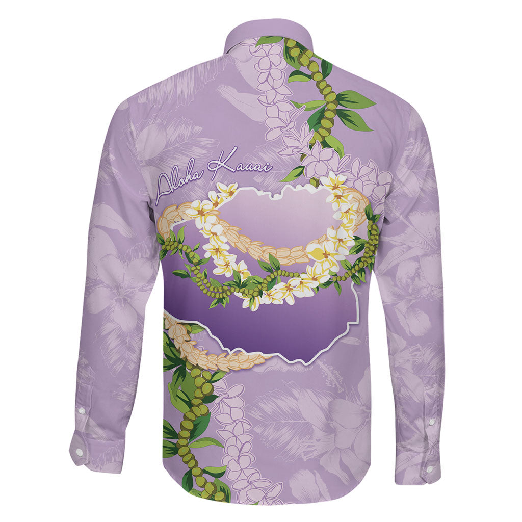Hawaii Kauai Island Flowers Lei Family Matching Long Sleeve Bodycon Dress and Hawaiian Shirt Mokihana Lei