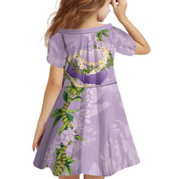 Hawaii Kauai Island Flowers Lei Family Matching Off Shoulder Maxi Dress and Hawaiian Shirt Mokihana Lei