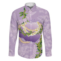 Hawaii Kauai Island Flowers Lei Family Matching Off Shoulder Short Dress and Hawaiian Shirt Mokihana Lei