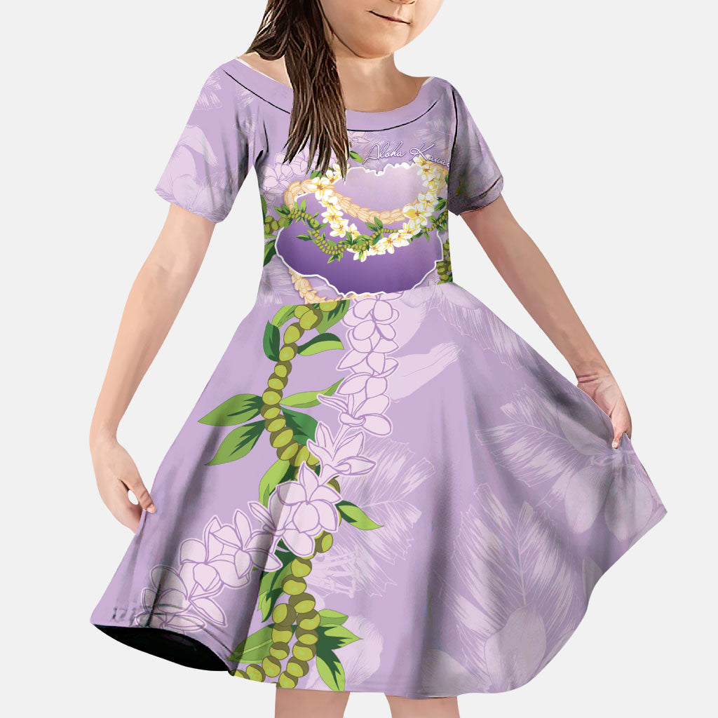 Hawaii Kauai Island Flowers Lei Family Matching Summer Maxi Dress and Hawaiian Shirt Mokihana Lei