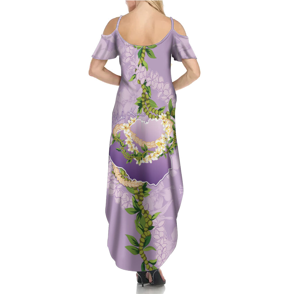 Hawaii Kauai Island Flowers Lei Family Matching Summer Maxi Dress and Hawaiian Shirt Mokihana Lei