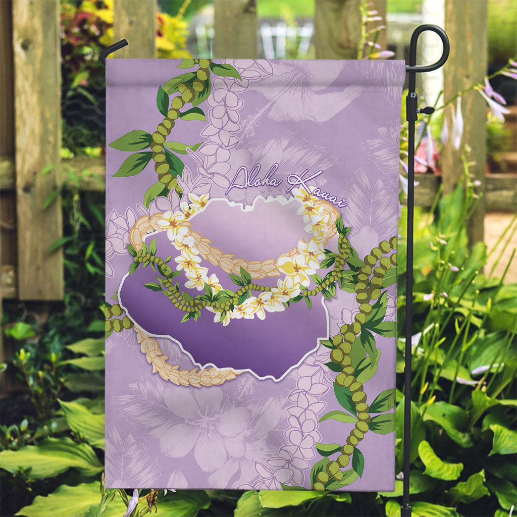 Hawaii Kauai Island Flowers Lei Garden Flag Mokihana Lei LT7 Garden Flag Lavender - Polynesian Pride
