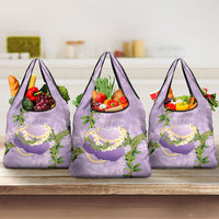 Hawaii Kauai Island Flowers Lei Grocery Bag Mokihana Lei LT7 3-pack One Size Lavender - Polynesian Pride