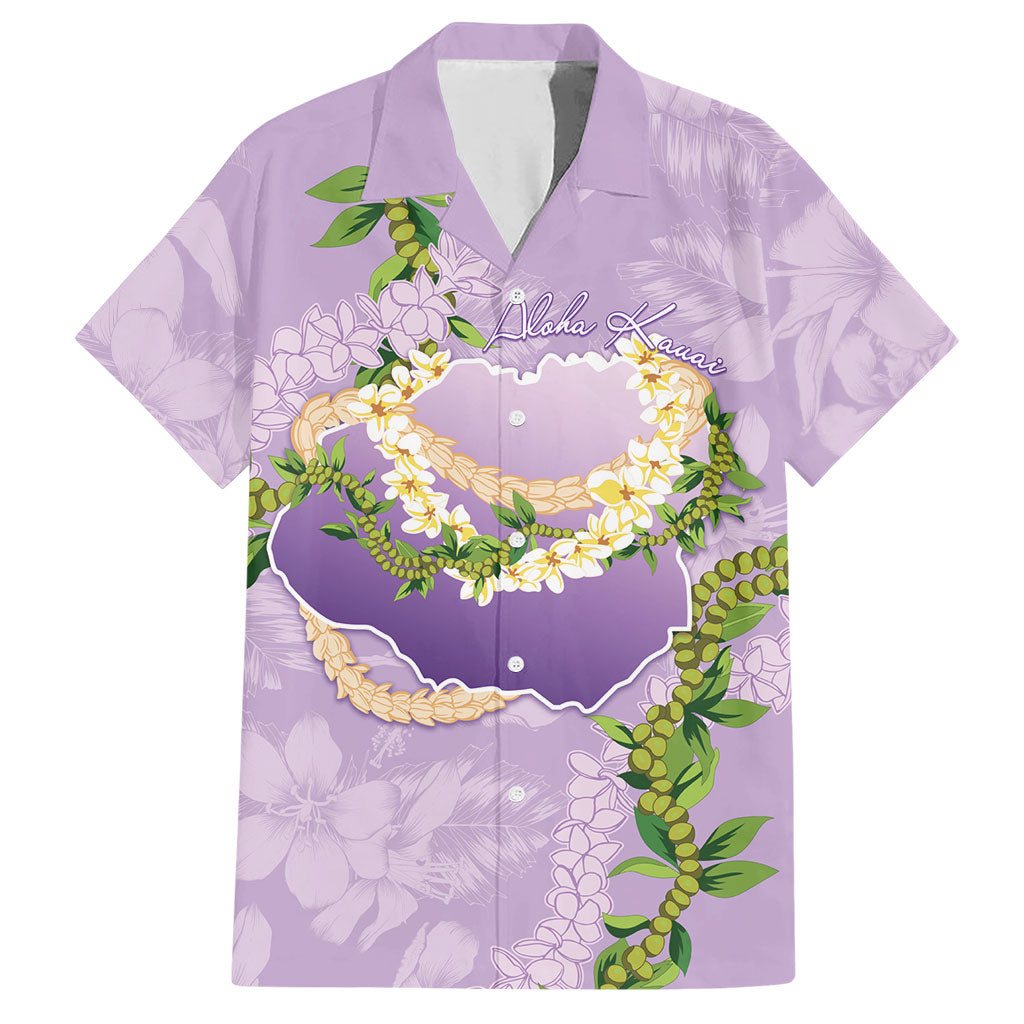 Hawaii Kauai Island Flowers Lei Hawaiian Shirt Mokihana Lei LT7 Lavender - Polynesian Pride