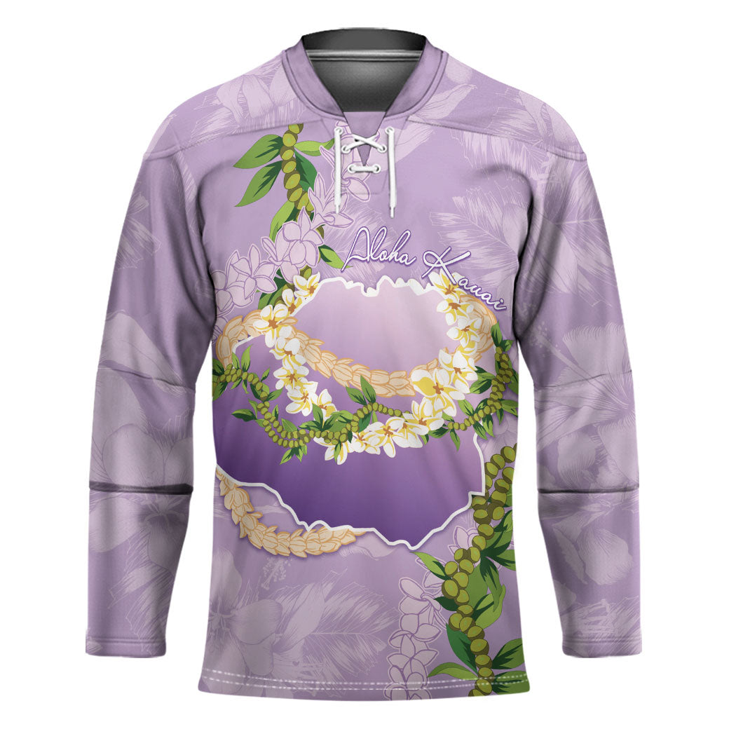 Hawaii Kauai Island Flowers Lei Hockey Jersey Mokihana Lei LT7 Unisex Lavender - Polynesian Pride