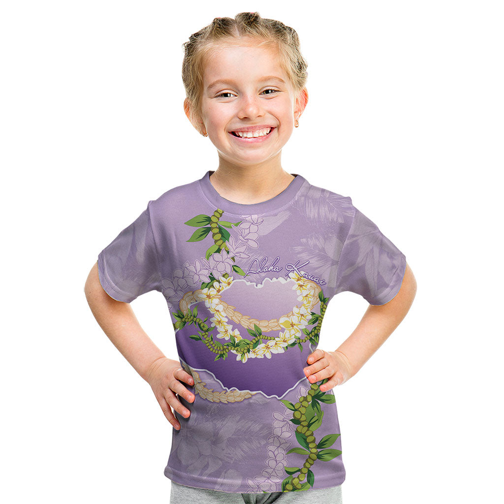 Hawaii Kauai Island Flowers Lei Kid T Shirt Mokihana Lei LT7 Lavender - Polynesian Pride