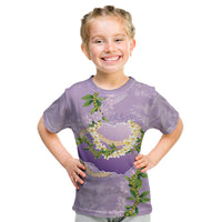 Hawaii Kauai Island Flowers Lei Kid T Shirt Mokihana Lei LT7 Lavender - Polynesian Pride