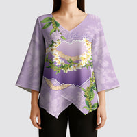 Hawaii Kauai Island Flowers Lei Kimono Sleeve Blouse Mokihana Lei LT7 - Polynesian Pride