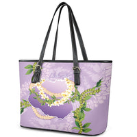 Hawaii Kauai Island Flowers Lei Leather Tote Bag Mokihana Lei LT7 - Polynesian Pride